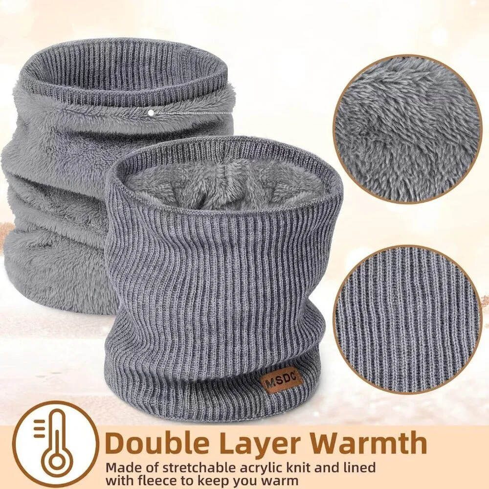 Men Warmer Black ,Purple ,dark Grey 3-Pack Neck Thermal Fleece Cold Weather